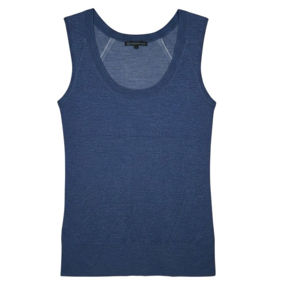 AG Adriano Goldschmied Silk Top Womens M Blue Tank Sleeveless Quiet Luxury NEW